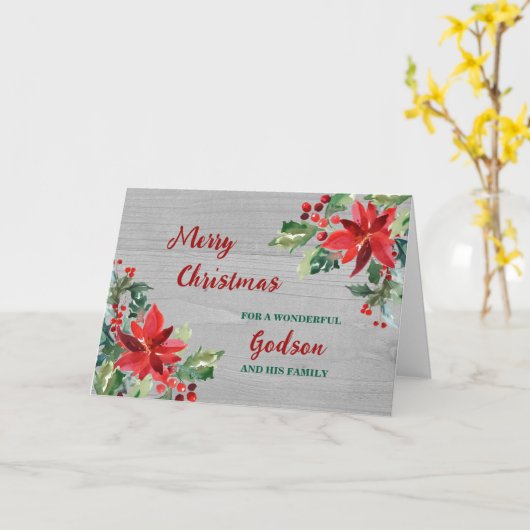 Rustikale Blumengodson & Family Frohe Weihnachten Karte (Gelbe Blume)