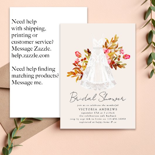 Rustikale Blumengown Bridal Dusche Einladung