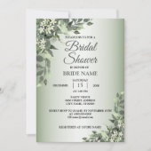 Rustikale Blumengrün Blätter Brautparty Einladung (Vorderseite)