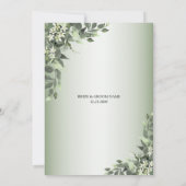 Rustikale Blumengrün Blätter Probe Abendessen Einladung (Rückseite)