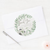 Rustikale Blumengrün-Blätter Vielen Dank für Ihre Runder Aufkleber (Umschlag)