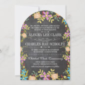 Rustikale Blumengrün Chalkboard Hochzeit Einladung (Vorderseite)