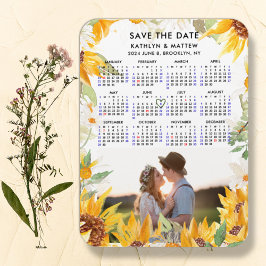 Rustikale Blumengrün Einfaches Foto Save the Date Magnet