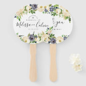 Rustikale Blumenhochzeit Begrüßungshandschuh Fächer (Vorne und Hinten)