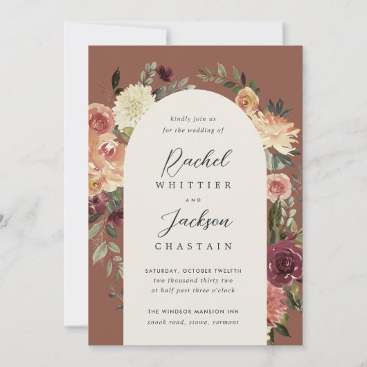 Rustikale Blumenhochzeit Einladung (Vorderseite)