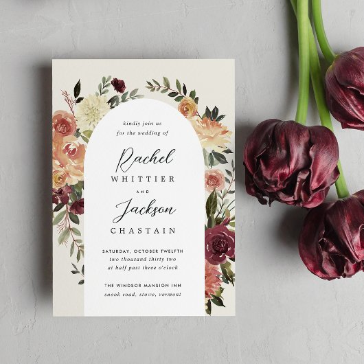 Rustikale Blumenhochzeit Einladung