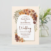 Rustikale Blumenhochzeit Einladung (Stehend Vorderseite)