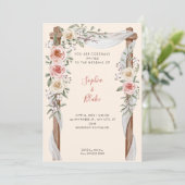 Rustikale Blumenhochzeit Einladung (Stehend Vorderseite)