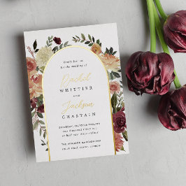 Rustikale Blumenhochzeit Folieneinladung