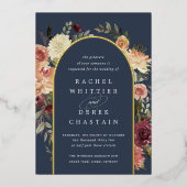 Rustikale Blumenhochzeit Folieneinladung (Vorderseite)