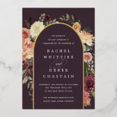 Rustikale Blumenhochzeit Folieneinladung (Vorderseite)