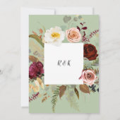 Rustikale Blumenhochzeit im Grünen Land Einladung (Rückseite)