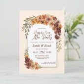 Rustikale Blumenhochzeit nach dem Party Einladung (Stehend Vorderseite)