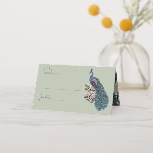 Rustikale Blumenhochzeit Platzkarte (Vorderseite)