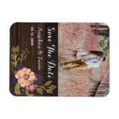 Rustikale Blumenhochzeit rettet das Datum der Einl Magnet (Horizontal)