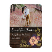 Rustikale Blumenhochzeit rettet das Datum der Einl Magnet (Vertikal)