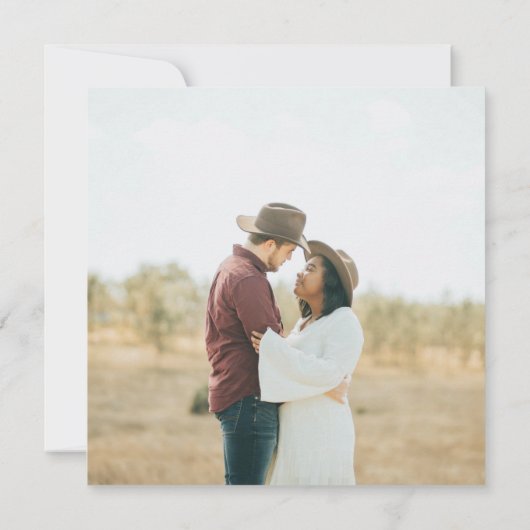 Rustikale Blumenhochzeit rettet das Datum Einladung (Rückseite)