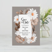 Rustikale Blumenhochzeit rettet das Datum Save The Date (Stehend Vorderseite)