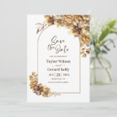 Rustikale Blumenhochzeit rettet das Datum Save The Date (Stehend Vorderseite)