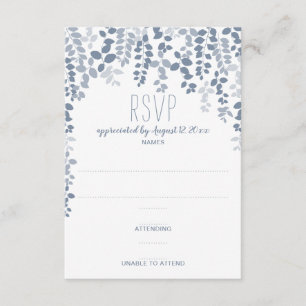 Rustikale Blumenhochzeit RSVP / Antwort (Dusty Blu