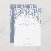 Rustikale Blumenhochzeit RSVP / Antwort (Dusty Blu (Vorne/Hinten)