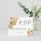 Rustikale Blumenhochzeit RSVP Post Postkarte (Stehend Vorderseite)