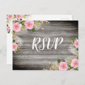Rustikale Blumenhochzeit Rsvp Postkarte (Vorne/Hinten)