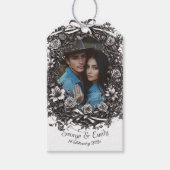 Rustikale Blumenhochzeit, Sepia. Geschenkanhänger (Vorderseite)