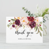 Rustikale Blumenhochzeit Vielen Dank/Doppel-Side-0 Dankeskarte (Stehend Vorderseite)