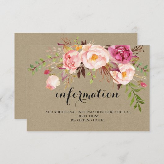 Rustikale Blumenhochzeiten/Details2-Seite-2 Begleitkarte (Vorne/Hinten)