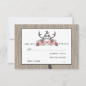 Rustikale Blumenholzjagd ist über Hochzeit RSVP (Vorderseite)