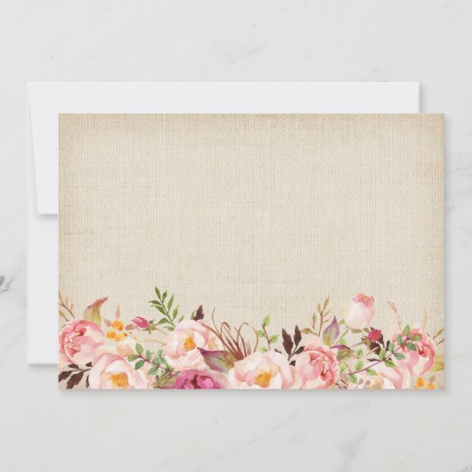 Rustikale Blumenhose Ivory Burlap Save the Date (Rückseite)