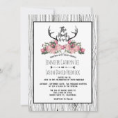 Rustikale Blumenjagd ist über Hochzeit Einladung (Vorderseite)