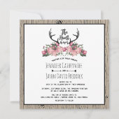 Rustikale Blumenjagd ist über Hochzeit Einladung (Vorderseite)