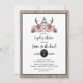 Rustikale Blumenjagd ist über mehrere Duschen Einladung (Vorderseite)