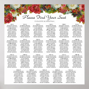 Rustikale Blumenkarte 23 für Hochzeiten Poster