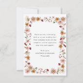 Rustikale Blumenkarte Dankeskarte (Rückseite)