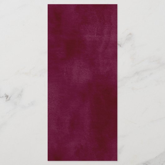 Rustikale Blumenkarte Menükarte (Rückseite)