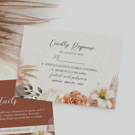 Rustikale Blumenkarte RSVP Karte