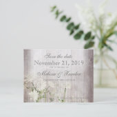Rustikale Blumenkarte Save the Date Postkarte (Stehend Vorderseite)