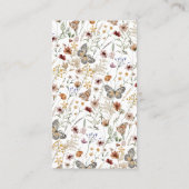 Rustikale Blumenkarte Visitenkarte (Rückseite)