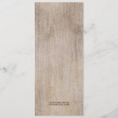 Rustikale Blumenkarten Menükarte (Rückseite)