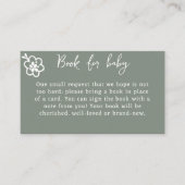 Rustikale Blumenkäse Grüne Babydusche Buchanforder Begleitkarte (Vorderseite)