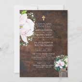 Rustikale blumenkatholische Hochzeit Einladung (Vorderseite)