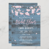 Rustikale Blumenkirsche Blossom Blume Brautparty Einladung (Vorne/Hinten)