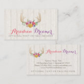 Rustikale Blumenklammern mit Aquarellfarbe auf Hol Visitenkarte (Vorne/Hinten)