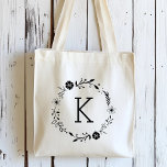 Rustikale Blumenkronen Monogramm Totbeutel Tragetasche<br><div class="desc">Personalisieren Sie diese Tote-Tasche mit Ihrem ersten. Für eine erweiterte Anpassung dieses Designs,  klicken Sie bitte auf den Button "Anpassen" oben!</div>
