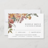 Rustikale Blumenküche Wahl zum Hochzeitsessen RSVP Karte (Vorderseite)