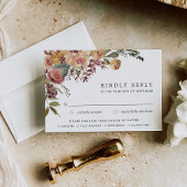 Rustikale Blumenküche Wahl zum Hochzeitsessen RSVP Karte