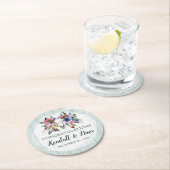 Rustikale Blumenkuh Skull Wassercolor Boho Hochzei Runder Pappuntersetzer (Vor Ort)